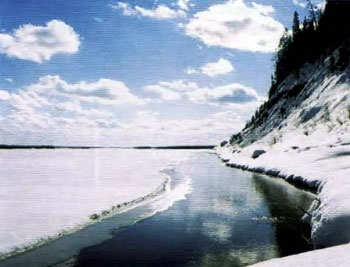 Полыньи на участке разгрузки